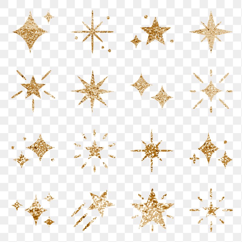 Sparkle sticker png, gold and blue effect illustration set, free image by  rawpixel.com / Boom