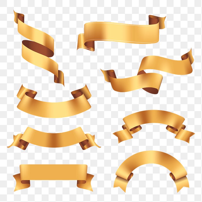 gold ribbon banner Free PNG 26795276 PNG