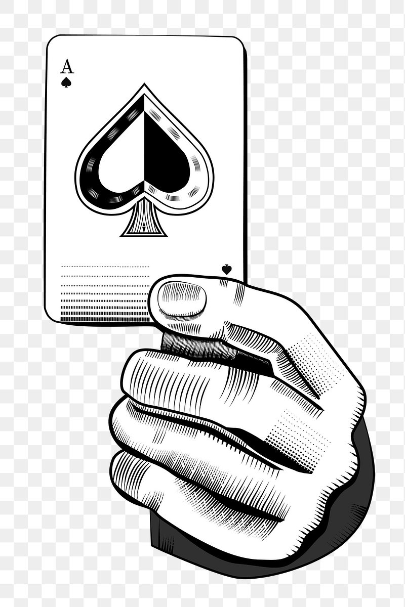 playing cards clipart black and white