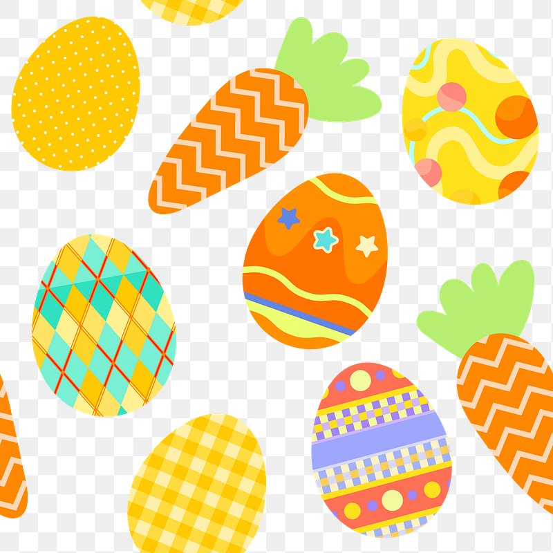 Colorful Painted Easter Eggs (PNG Transparent)