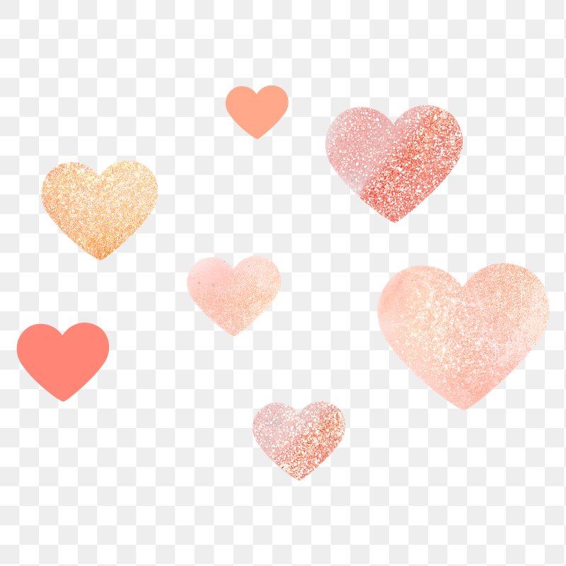 Glitter heart sticker set transparent png, free image by rawpixel.com /  NingZk V.