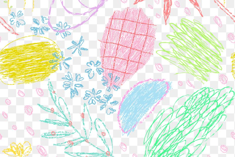 Crayon Doodle Happy Kids Drawing (PNG Transparent)