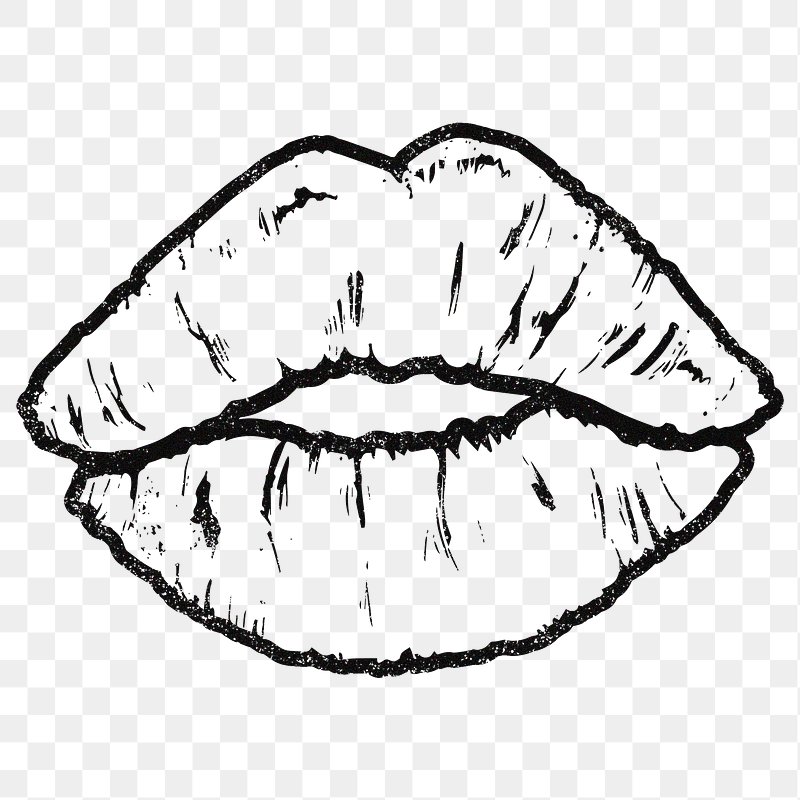 Lips tattoo icon outline Royalty Free Vector Image