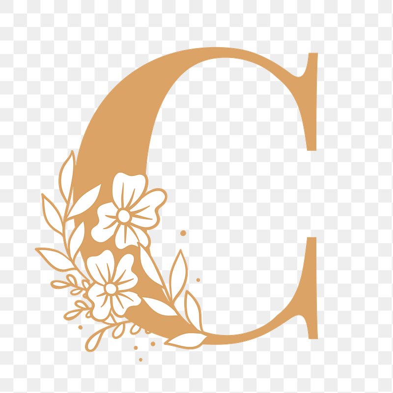 Letter C floral font typography | Premium PNG Sticker - rawpixel