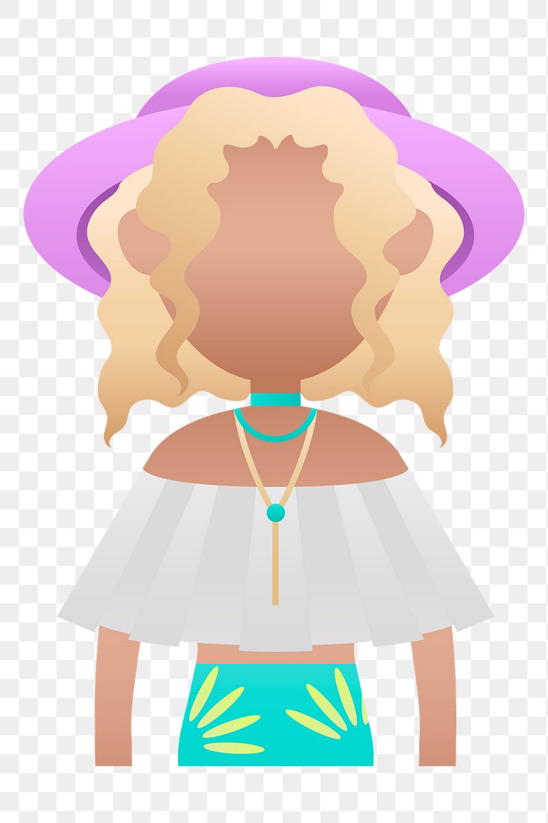 Young black girl avatar transparent