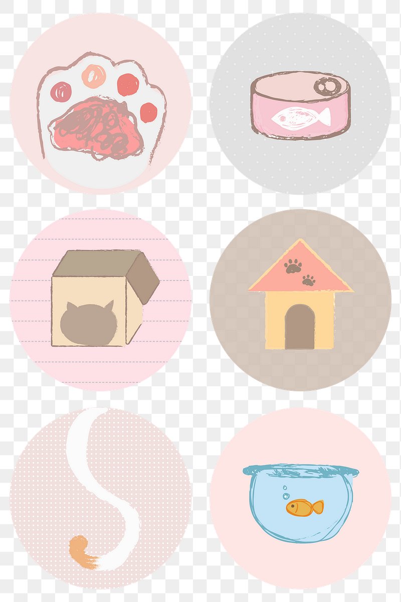 Cute cat story highlights icon for social media transparent png