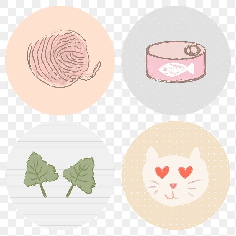 Cute cat story highlights icon for social media transparent png