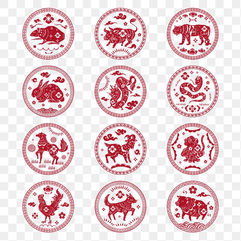 Chinese New Year Stickers PNG, Vector, PSD, and Clipart With