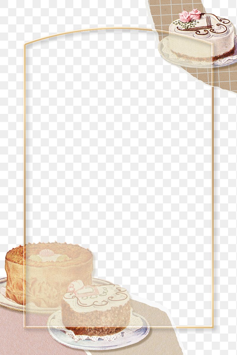 Dessert frame design with cupcake tart cake puff Vector Image