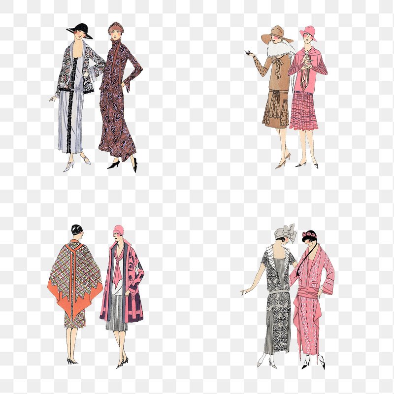 Png woman in fashionable vintage dress set,… | Free stock illustration | High Resolution graphic Png woman in fashionable vintage dress set, remixed from vintage illustration published in Très Parisien