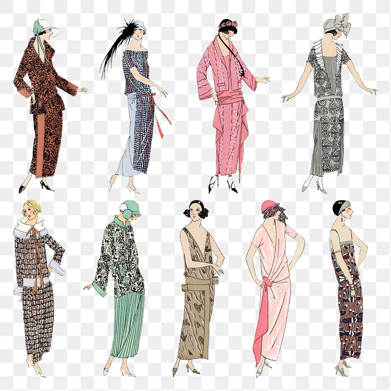 Woman png in fashionable vintage dress,… | Free stock illustration | High Resolution graphic Woman png in fashionable vintage dress, remixed from vintage illustration published in Très Parisien