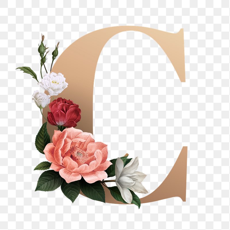 Floral letter C font