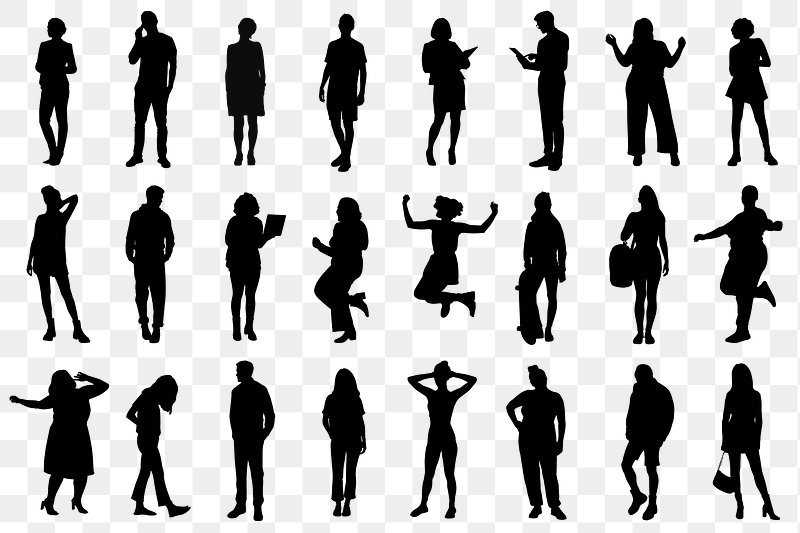 people silhouettes standing
