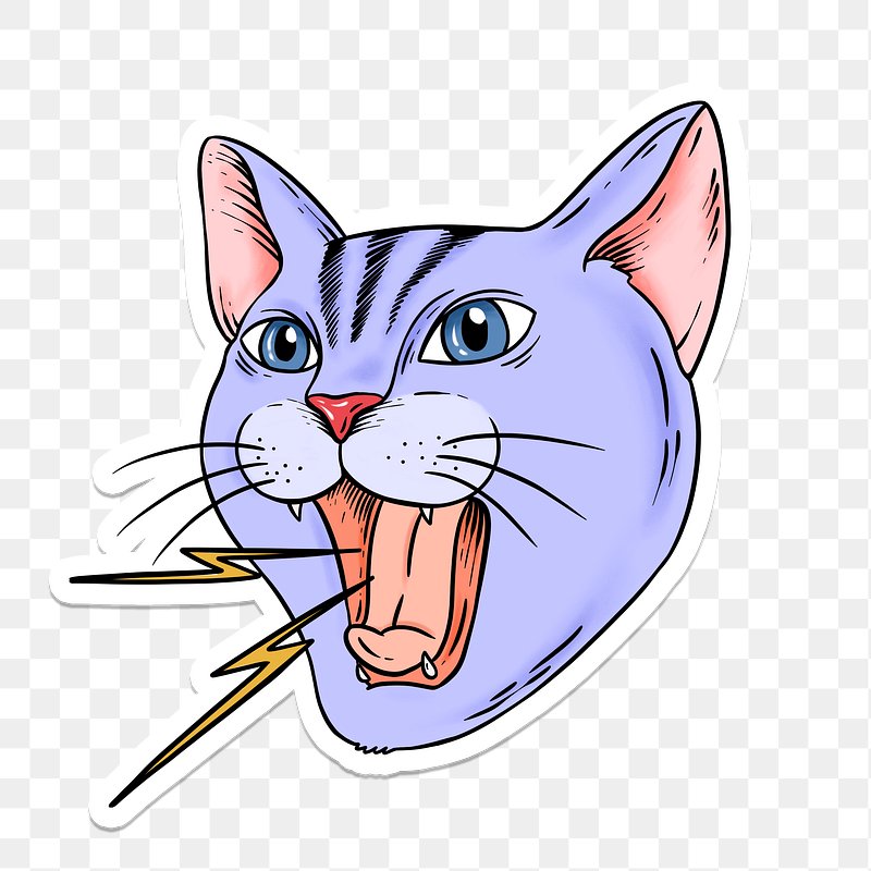 angry cat face clip art