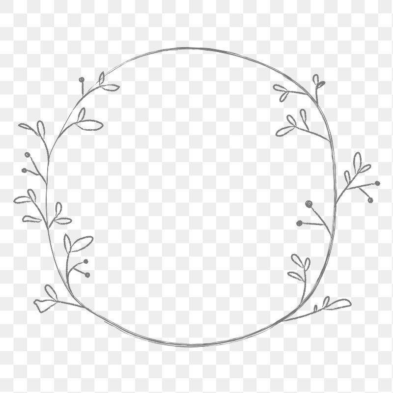 Leafy doodle frame design element