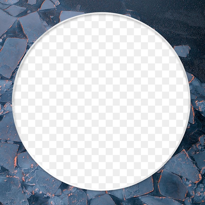 Cold circle. Ice frame PNG.