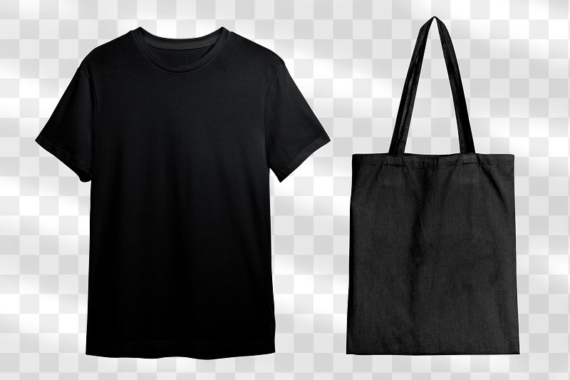 Black white tote bags transparent background Vector Image