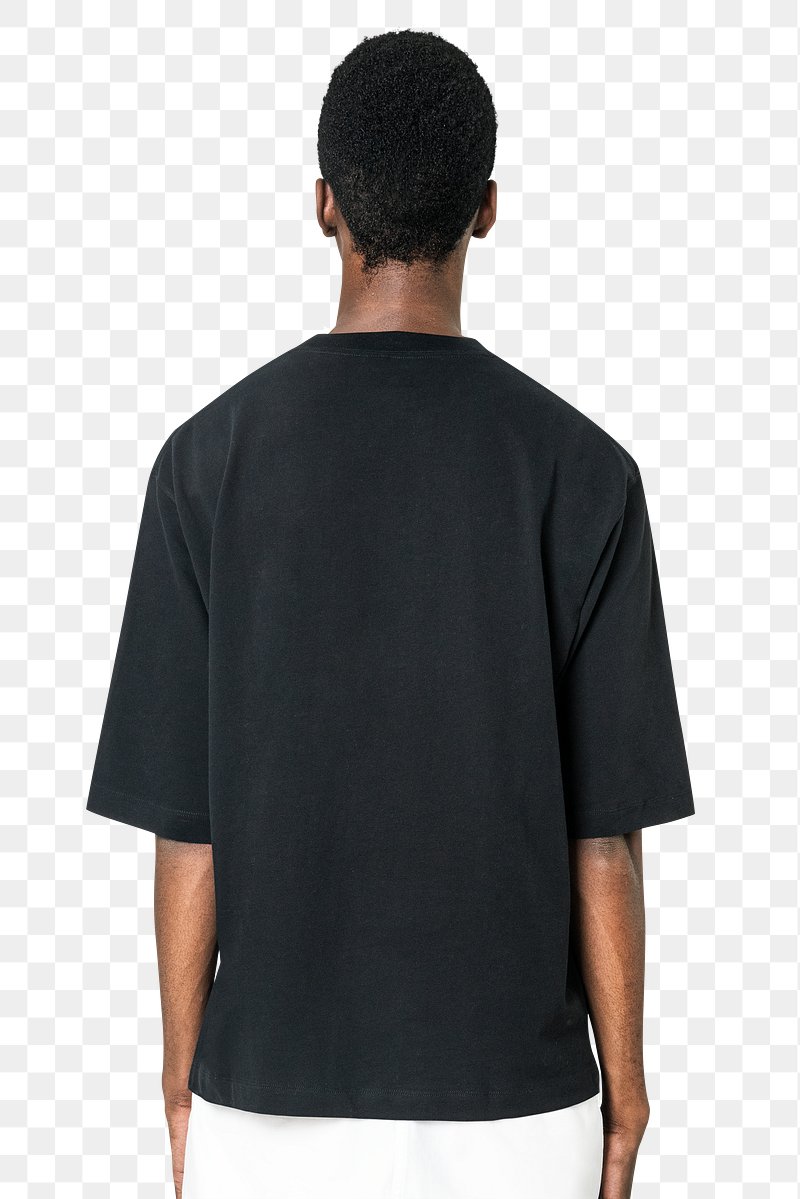 black t shirt back png