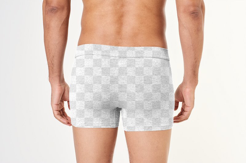Men's boxer shorts png underwear mockup