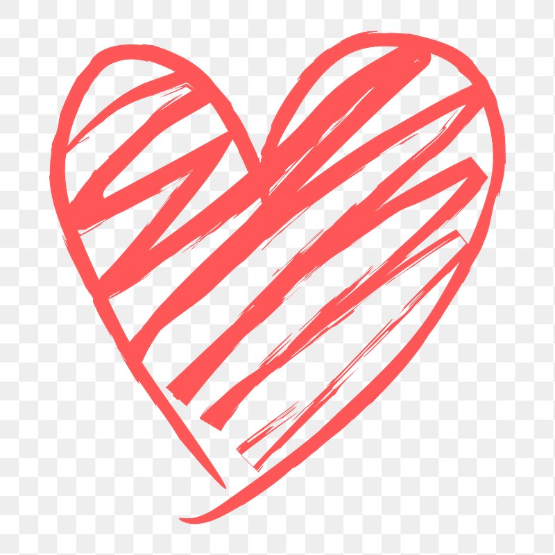 drawn red heart clipart