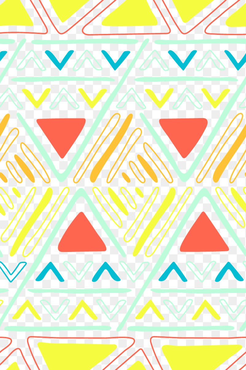 Geometric Triangle Retro Pattern Background (PNG Transparent)