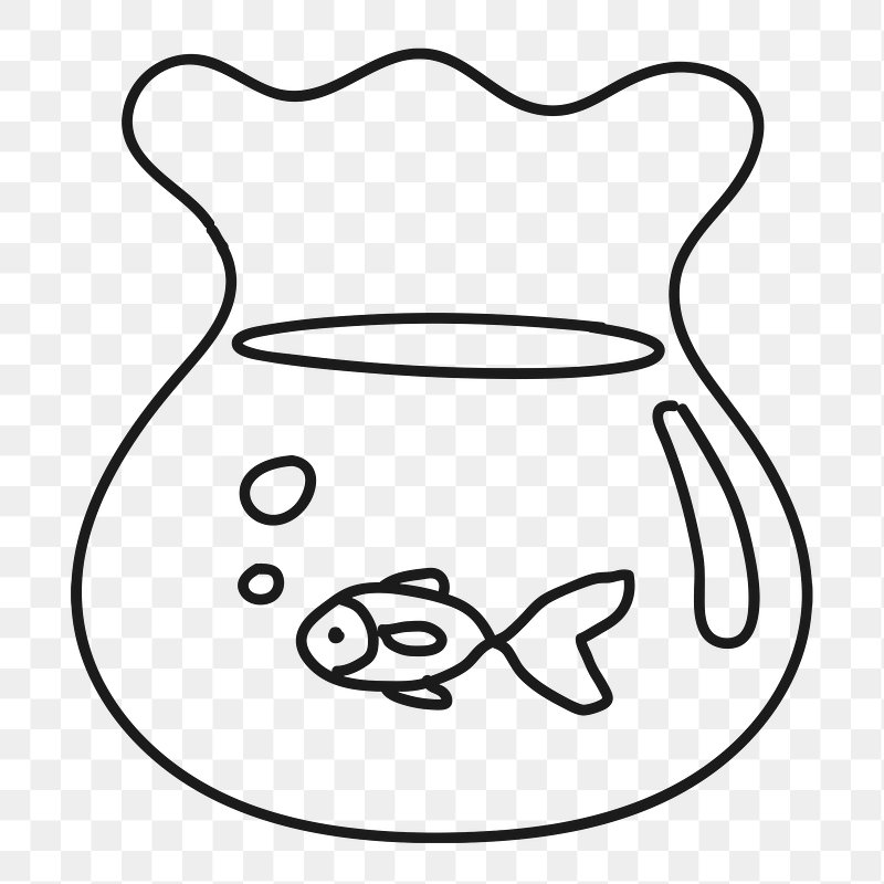 fishbowl clipart black and white