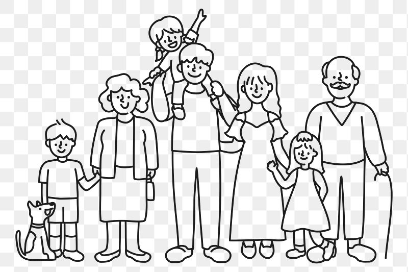 happy family,son, mother, father, daughter vector line icon, sign,  illustration on white background editable strokes Stock Vector | Adobe Stock