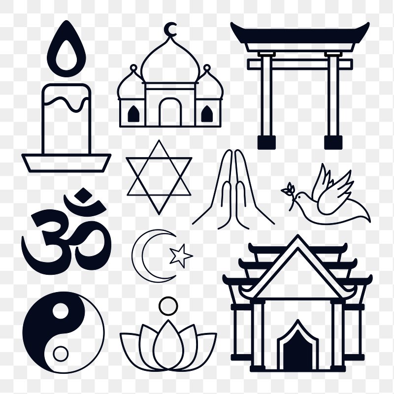 muslim kids clipart black and white cross