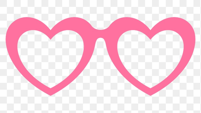 heart shaped glasses clipart transparent