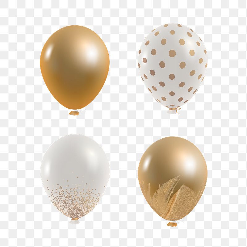 Download Transparent Background Gold And White Balloons Png Gif