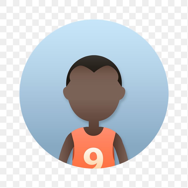 Young black girl avatar transparent