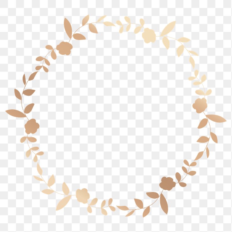 Golden Floral Frame Template Png