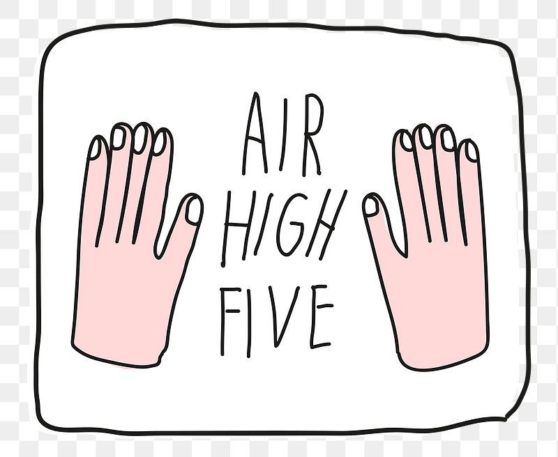 high five clipart black and white