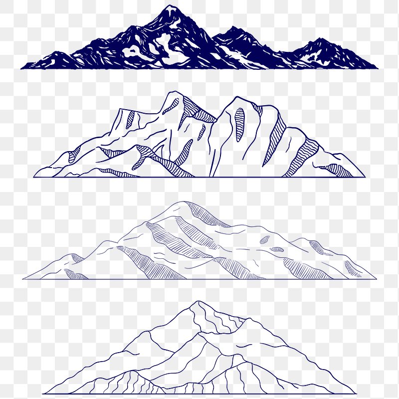 Stylized Image Of Mountain Mountain Drawing Mountain Sketch Silhouette  PNG and Vector with Transparent Background for Free Download