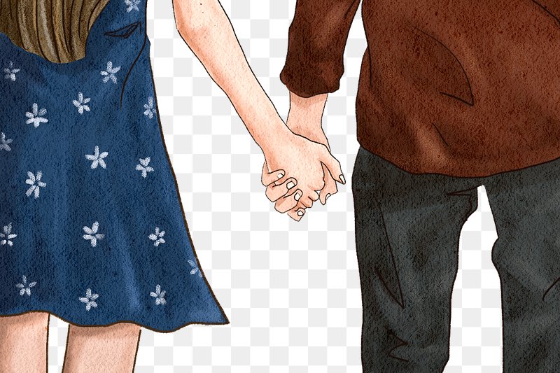 boyfriend and girlfriend holding hands drawings