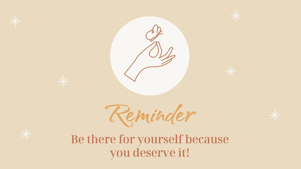 Reminder blog banner template, cute self love design 