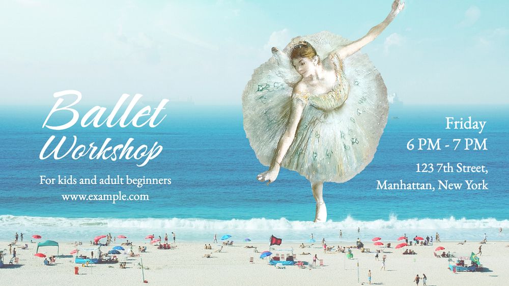 Ballet workshop editable presentation template, Edgar Degas' famous artwork, remixed by rawpixel.