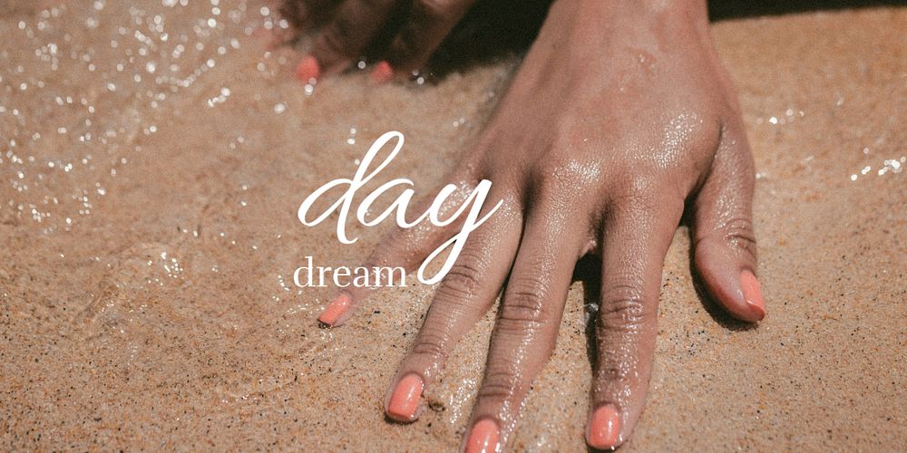 Beach sand Twitter post template, Summer aesthetic photo