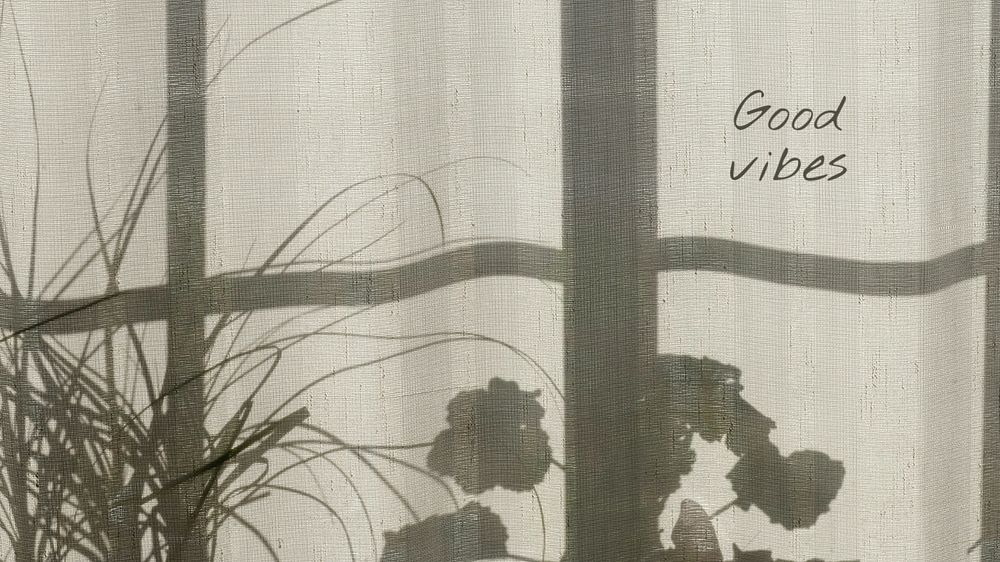 Good vibes banner template, flower shadow aesthetic