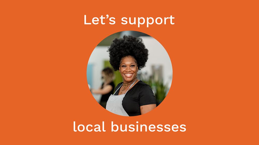 Local business PowerPoint presentation template, woman photo