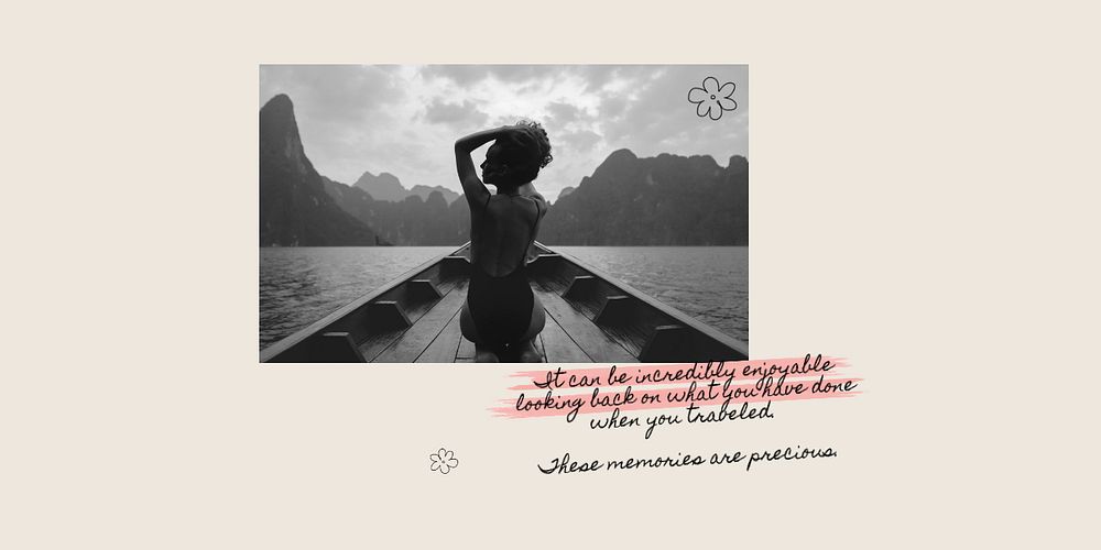 Beach trip Twitter post template, travel editable design