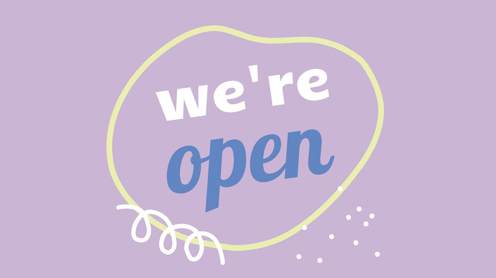 We're open blog banner template, editable cute design