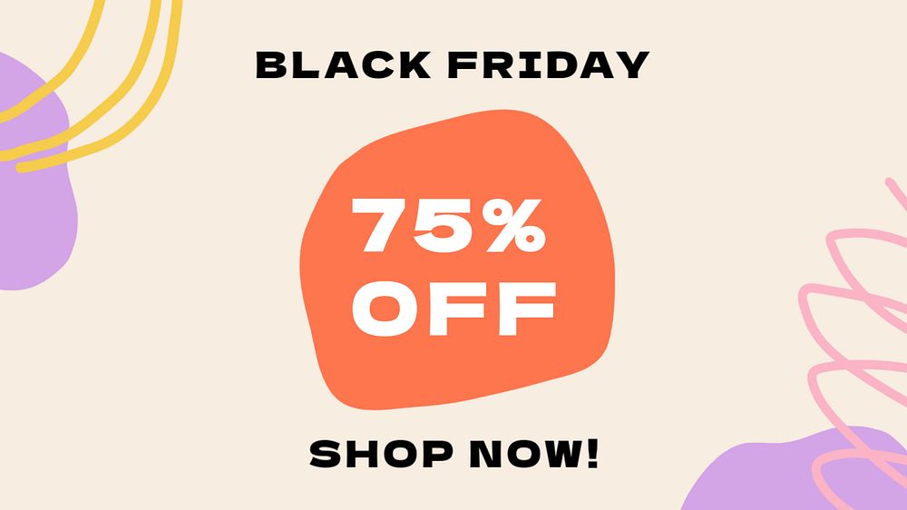 Black Friday blog banner template, Memphis design