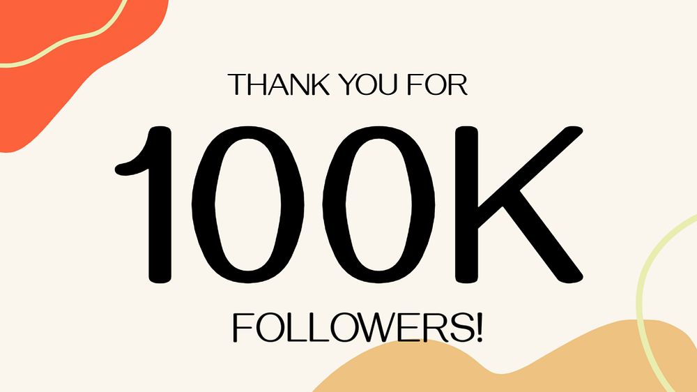 100k followers blog banner template, editable cute design
