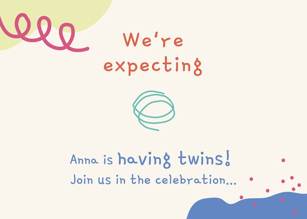 We're expecting editable card template, abstract Memphis design
