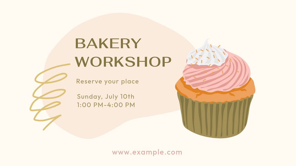 Workshop Facebook event cover template, editable text