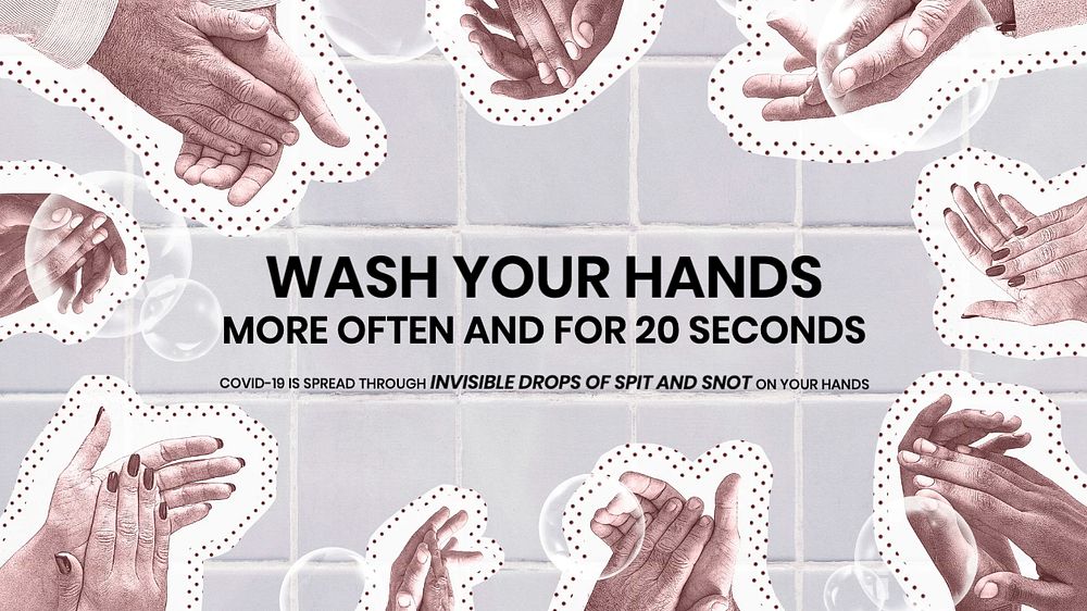 Pandemic hand washing blog banner template, editable design