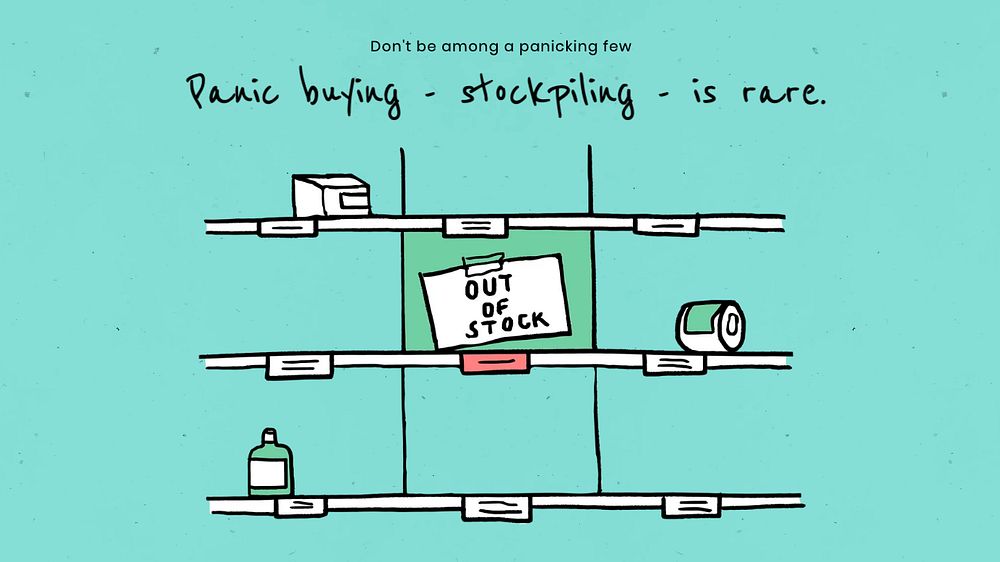 Covid-19 panic buying blog banner template, editable design