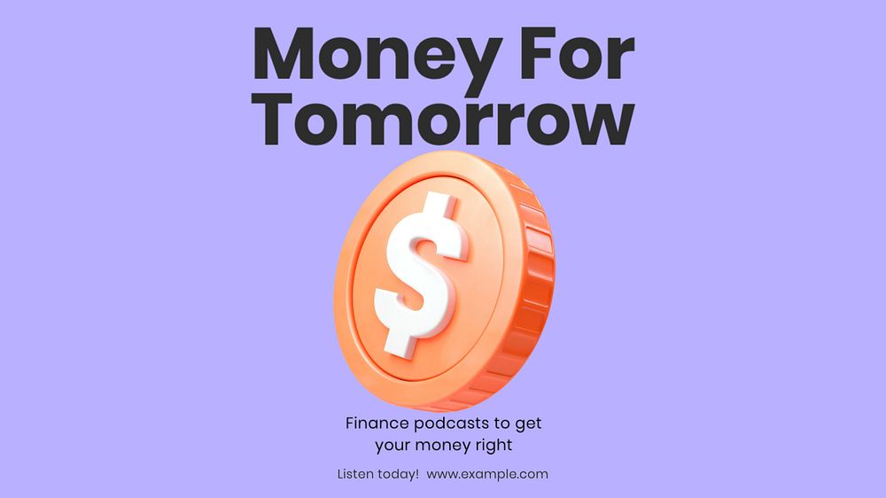 Finance podcast blog banner template, customizable design