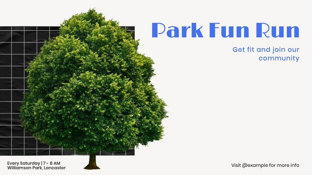 Park fun run blog banner template, customizable design